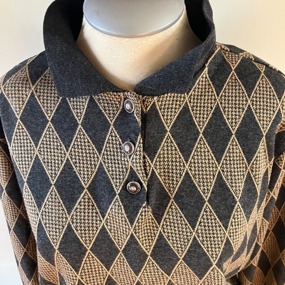 Vintage Alfred Dunner  3/4 Pullover Sweater with Collar